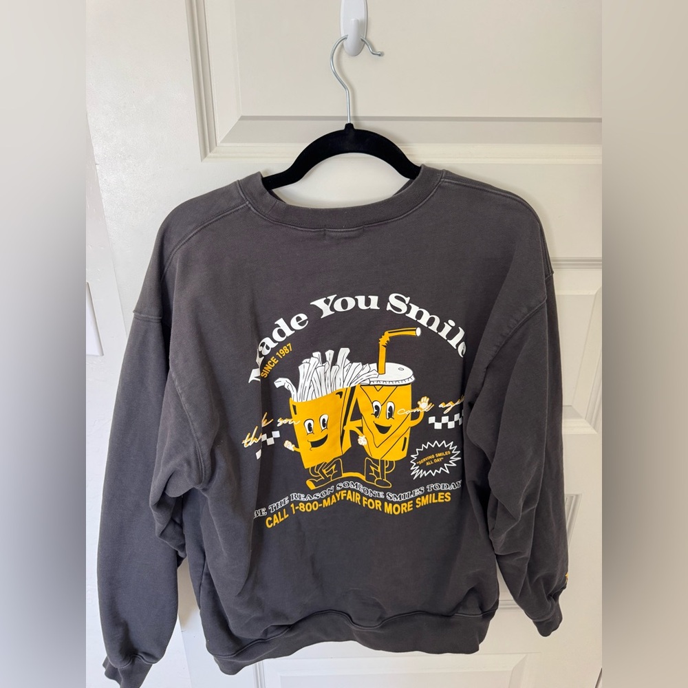 Mayfair Group Made You Smile crewneck with Yellow Fry & Drink